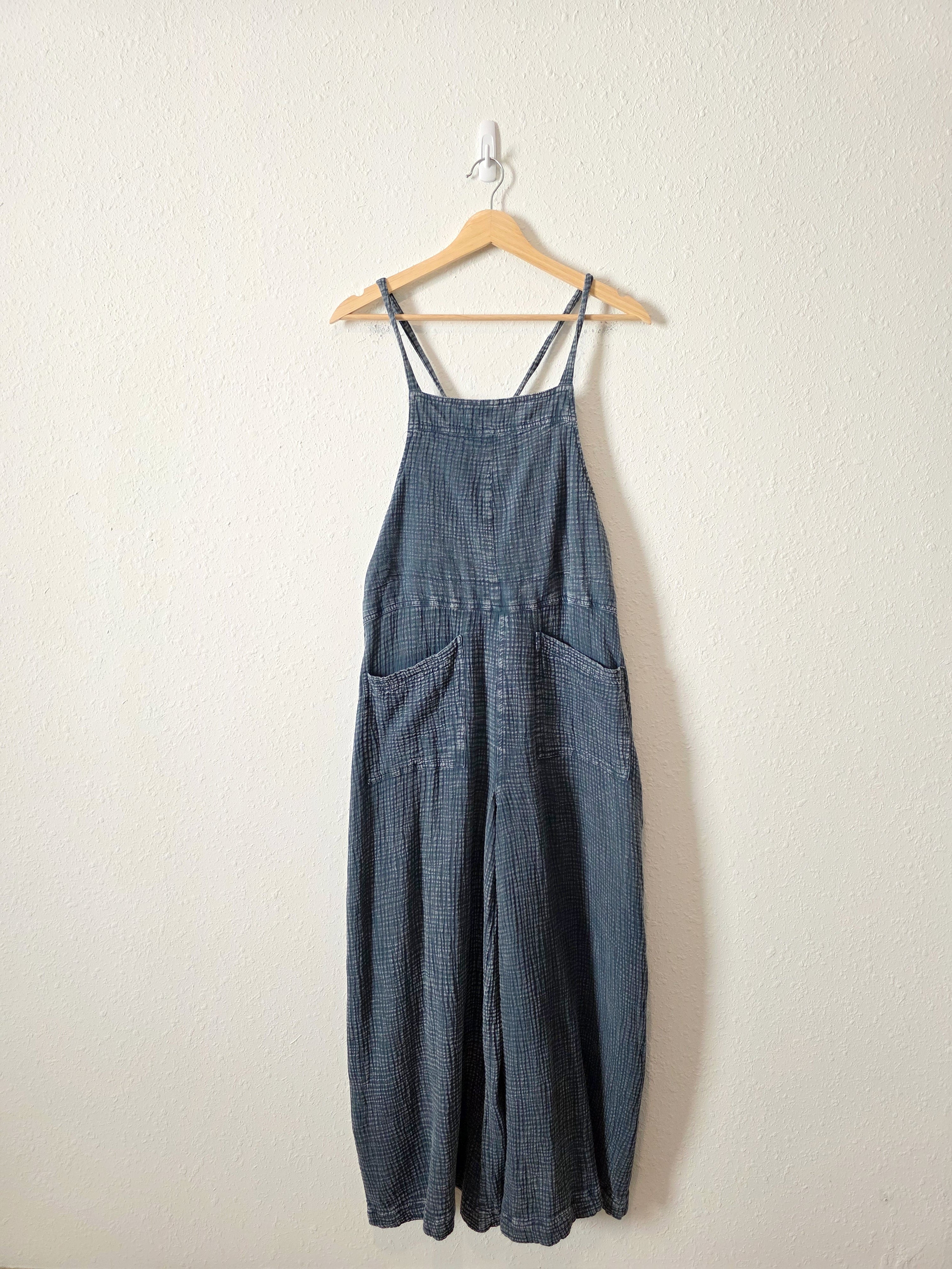 Easel Wide Leg Gauze Overalls (M)
