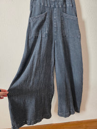 Easel Wide Leg Gauze Overalls (M)