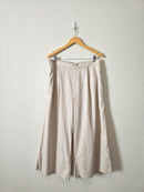 Linen Cotton Blend Wide Leg Pants (L)