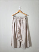 Linen Cotton Blend Wide Leg Pants (L)
