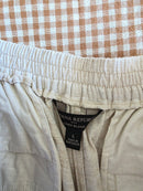Linen Cotton Blend Wide Leg Pants (L)