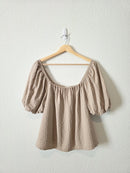 Aerie Textured Puff Sleeve Top (XL)