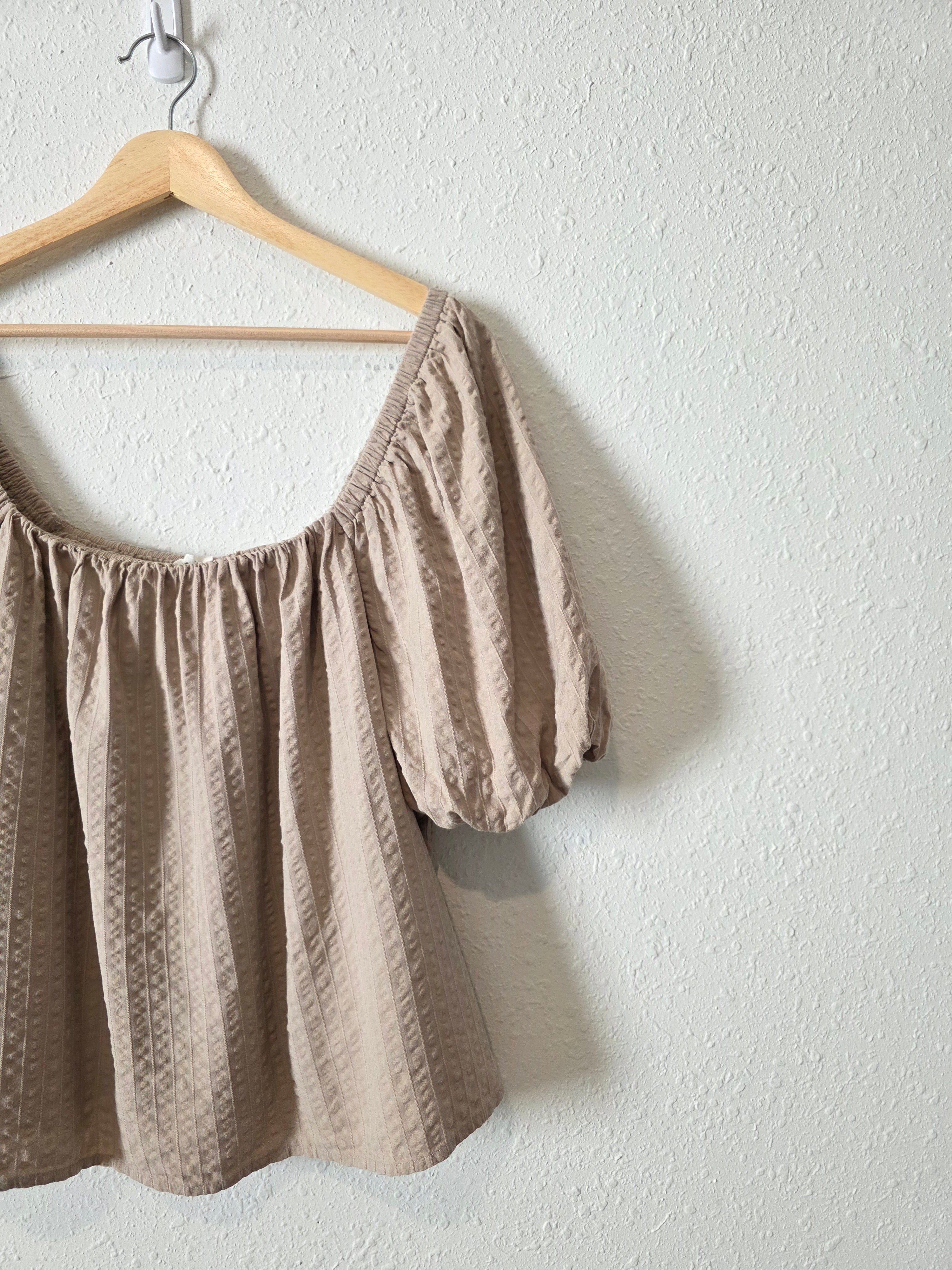 Aerie Textured Puff Sleeve Top (XL)