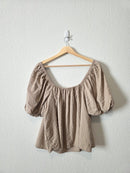 Aerie Textured Puff Sleeve Top (XL)