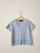 Vintage Crochet Knit Button Up Top (L)