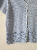 Vintage Crochet Knit Button Up Top (L)
