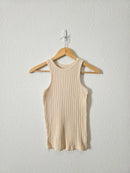 Faherty Cream Ribbed Tank (XS)