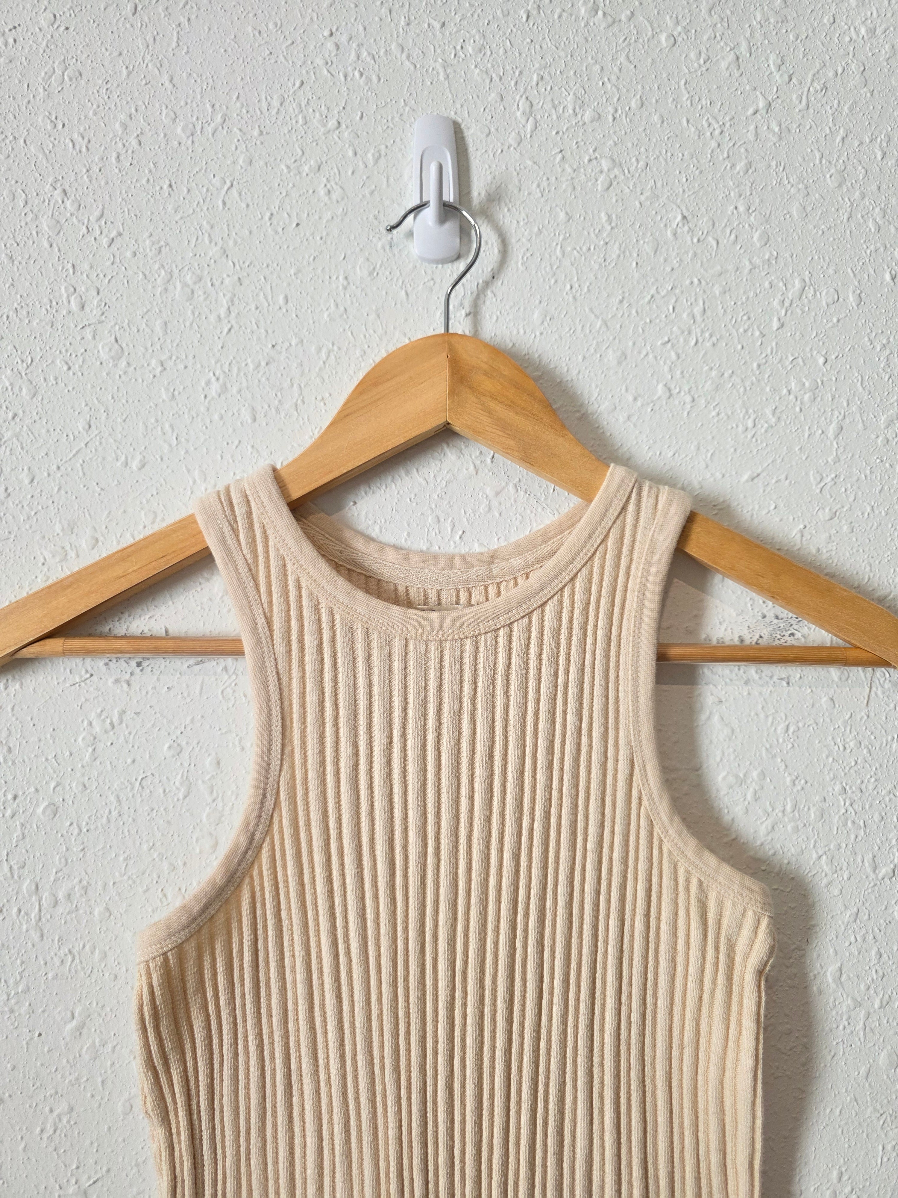 Faherty Cream Ribbed Tank (XS)