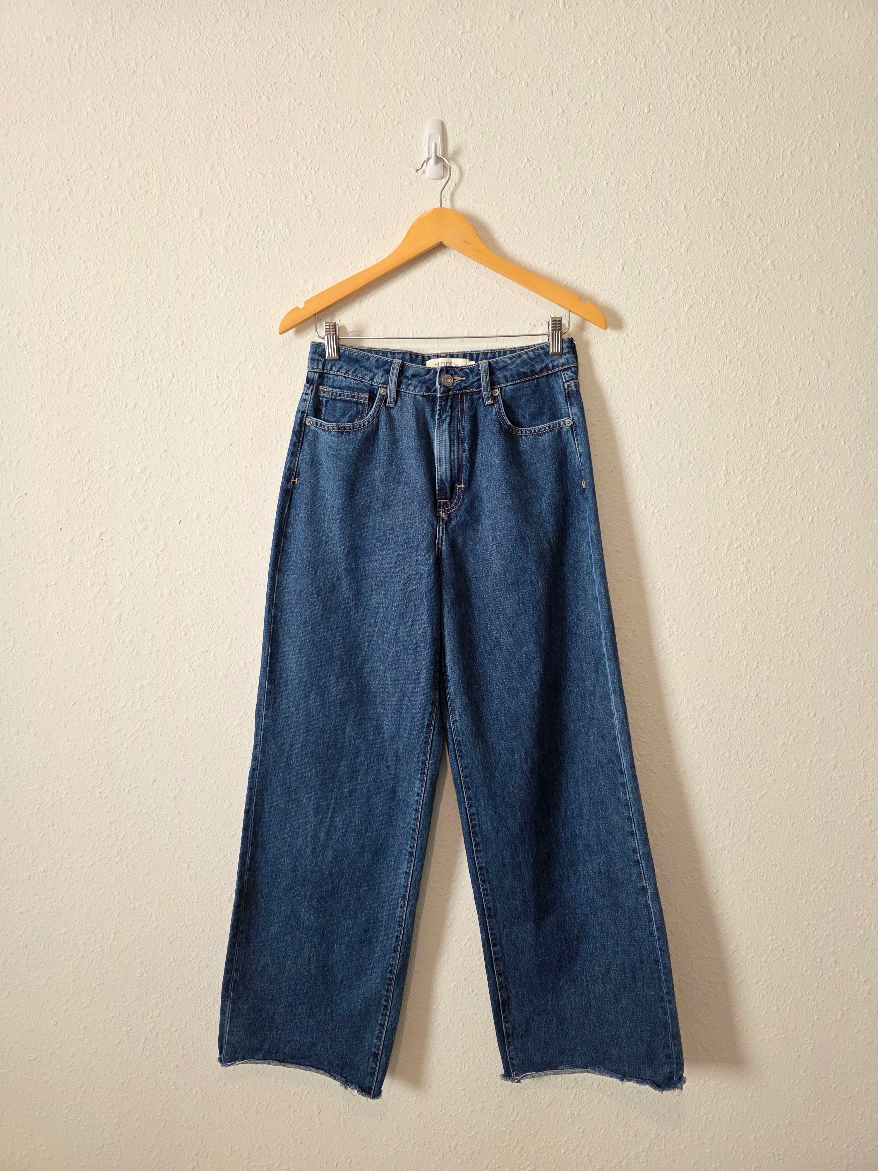 Hidden Dark Wash Wide Leg Jeans (25)
