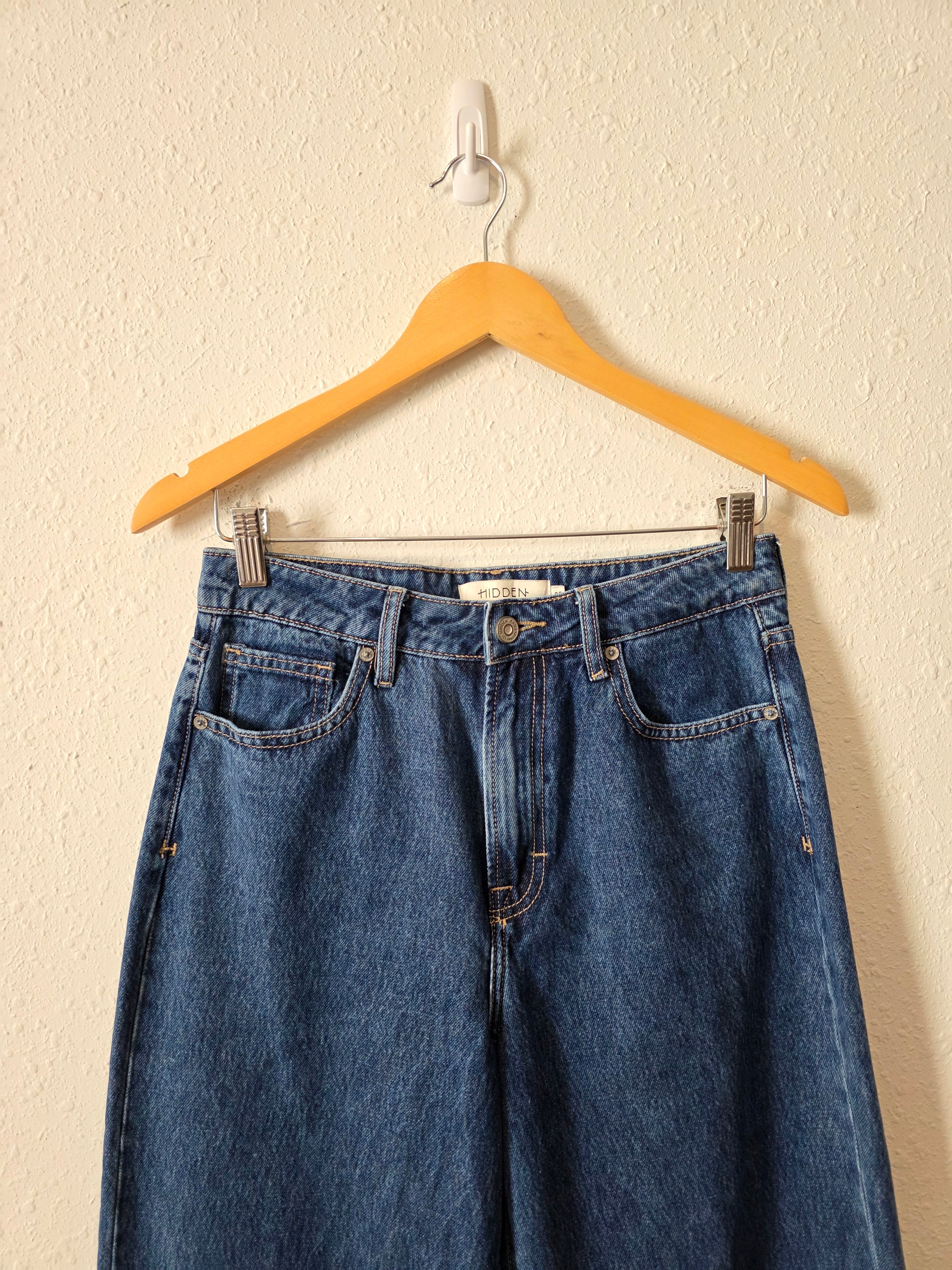 Hidden Dark Wash Wide Leg Jeans (25)