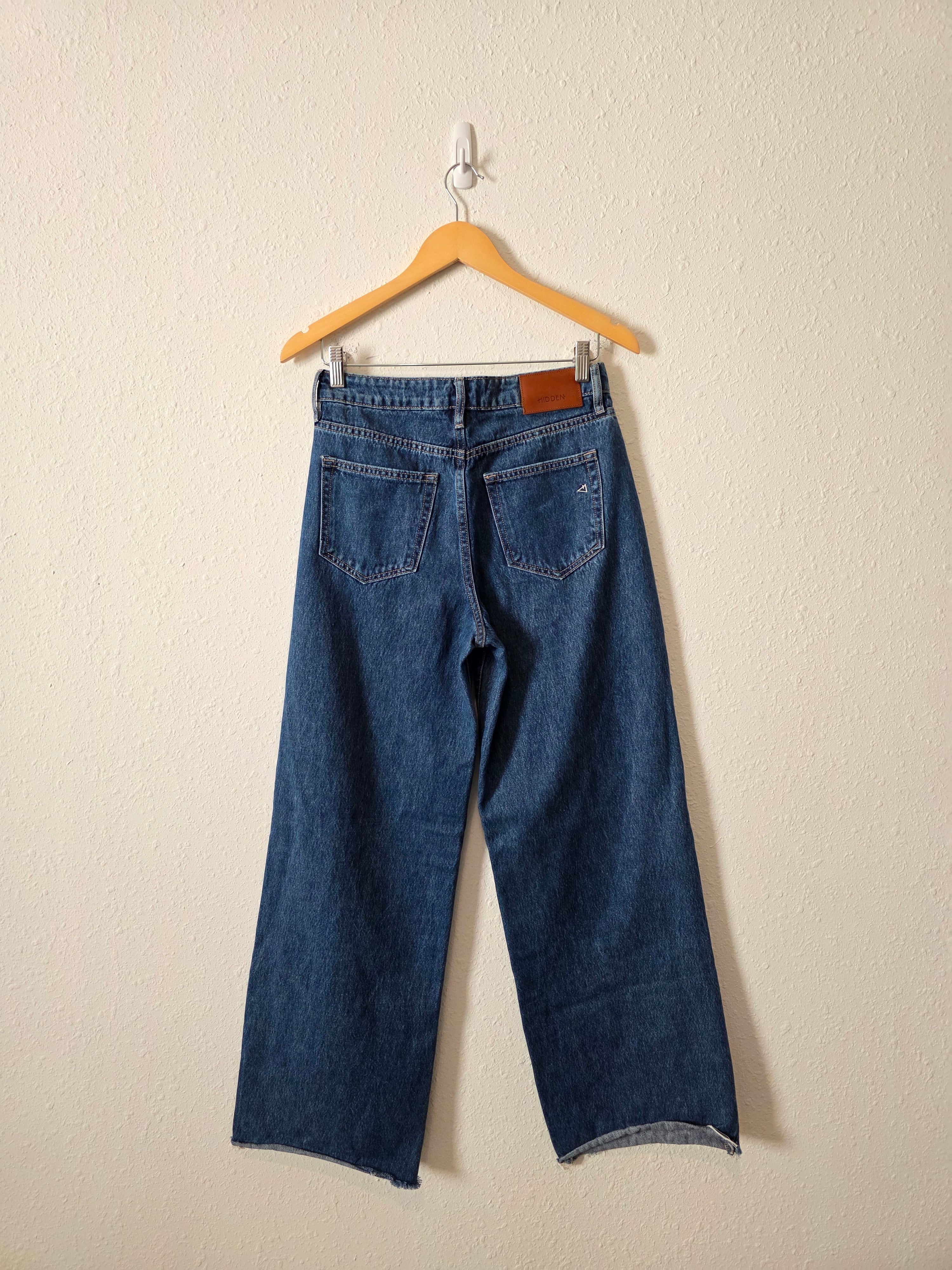 Hidden Dark Wash Wide Leg Jeans (25)