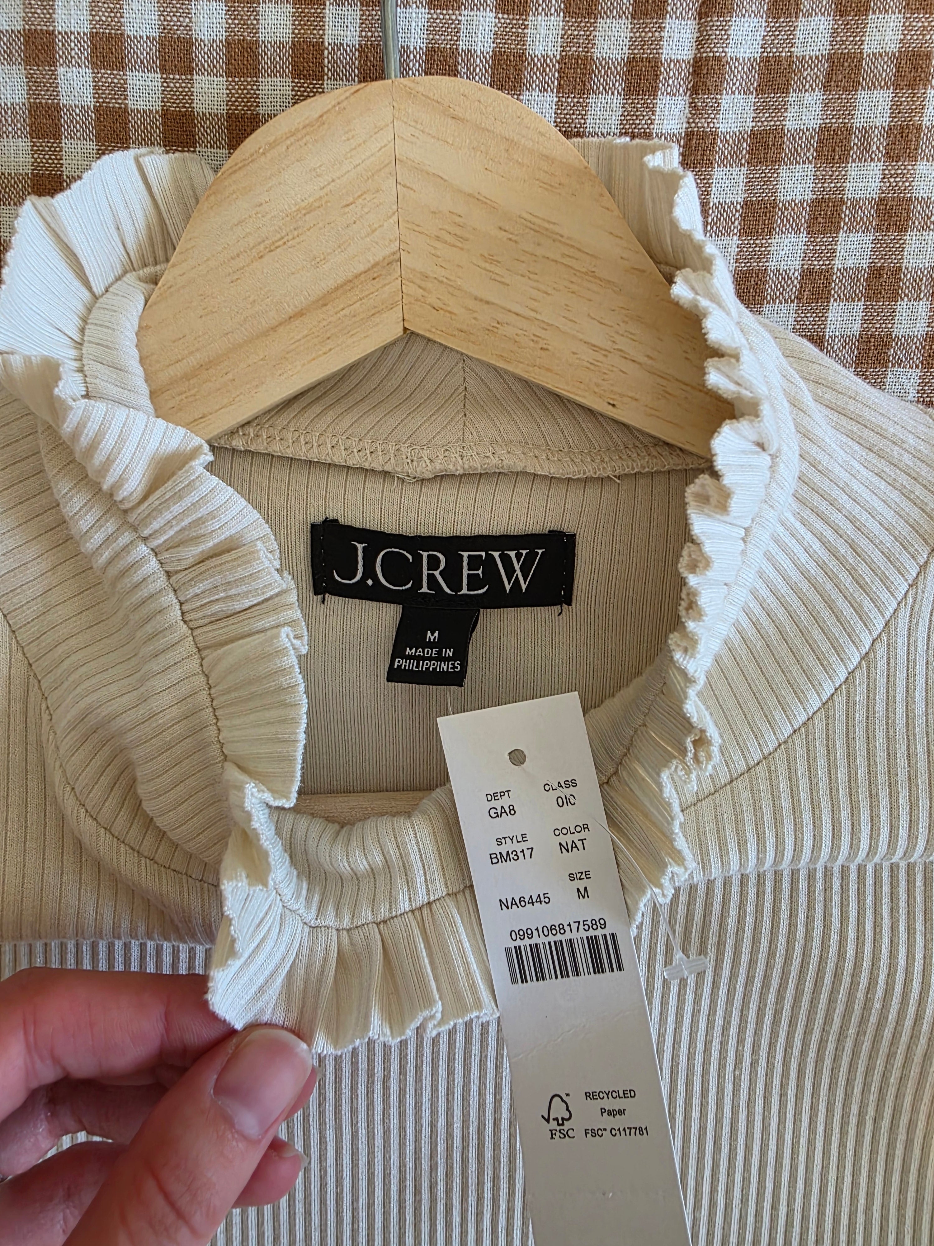 NEW J.Crew Ribbed Mockneck Top (M)