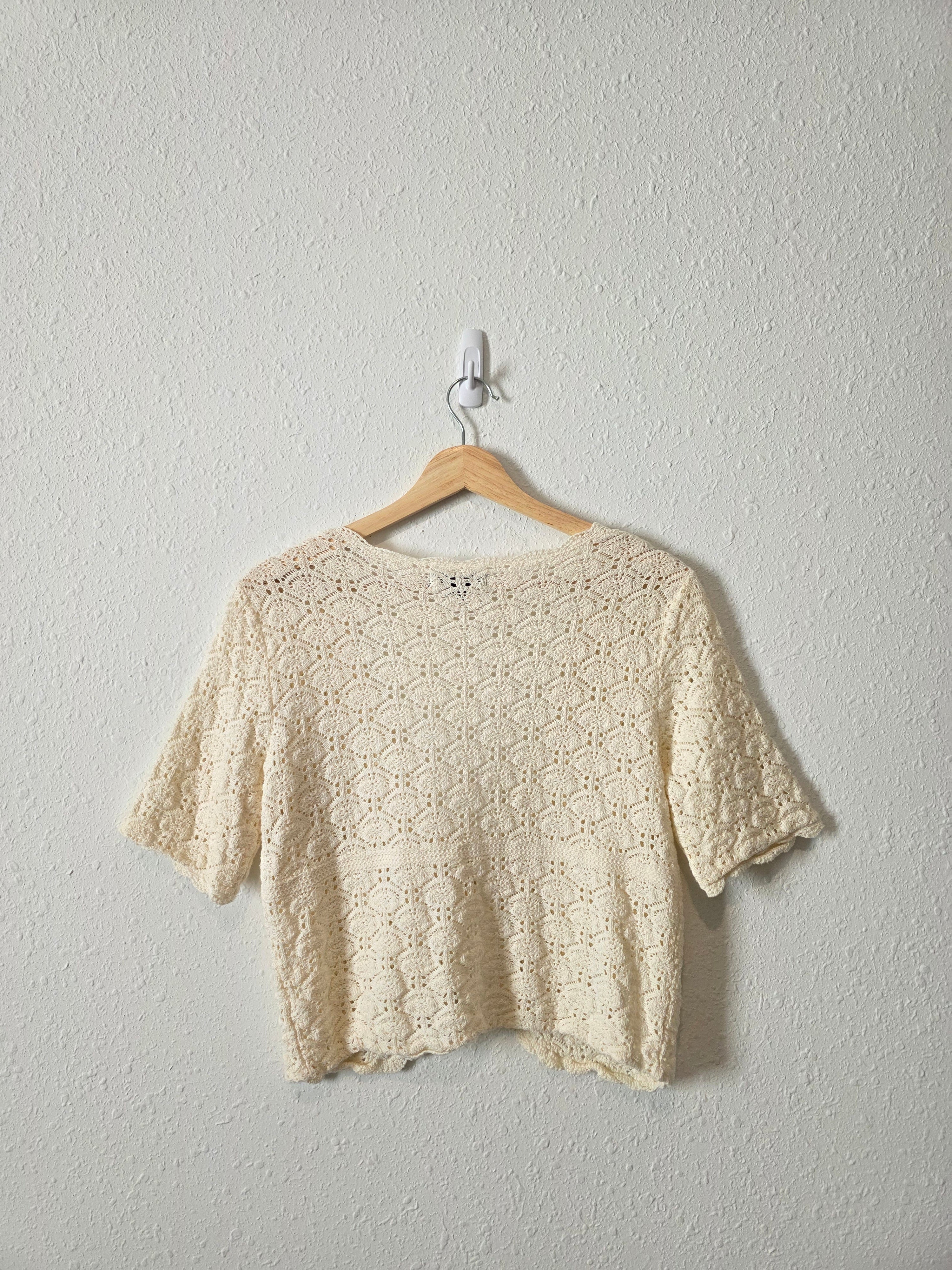 Vintage Cotton Crochet Top (M)