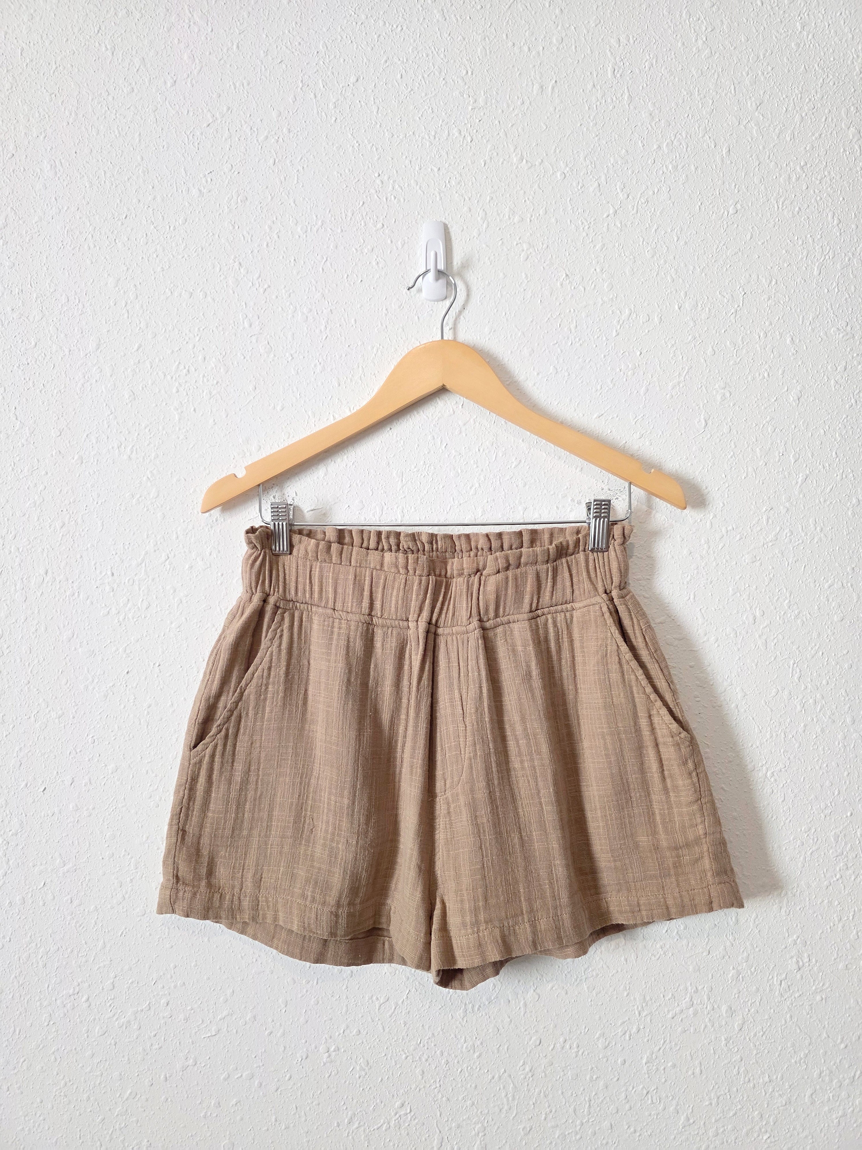 Brown Cotton Gauze Shorts (S)