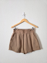 Brown Cotton Gauze Shorts (S)