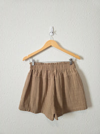 Brown Cotton Gauze Shorts (S)