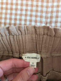 Brown Cotton Gauze Shorts (S)