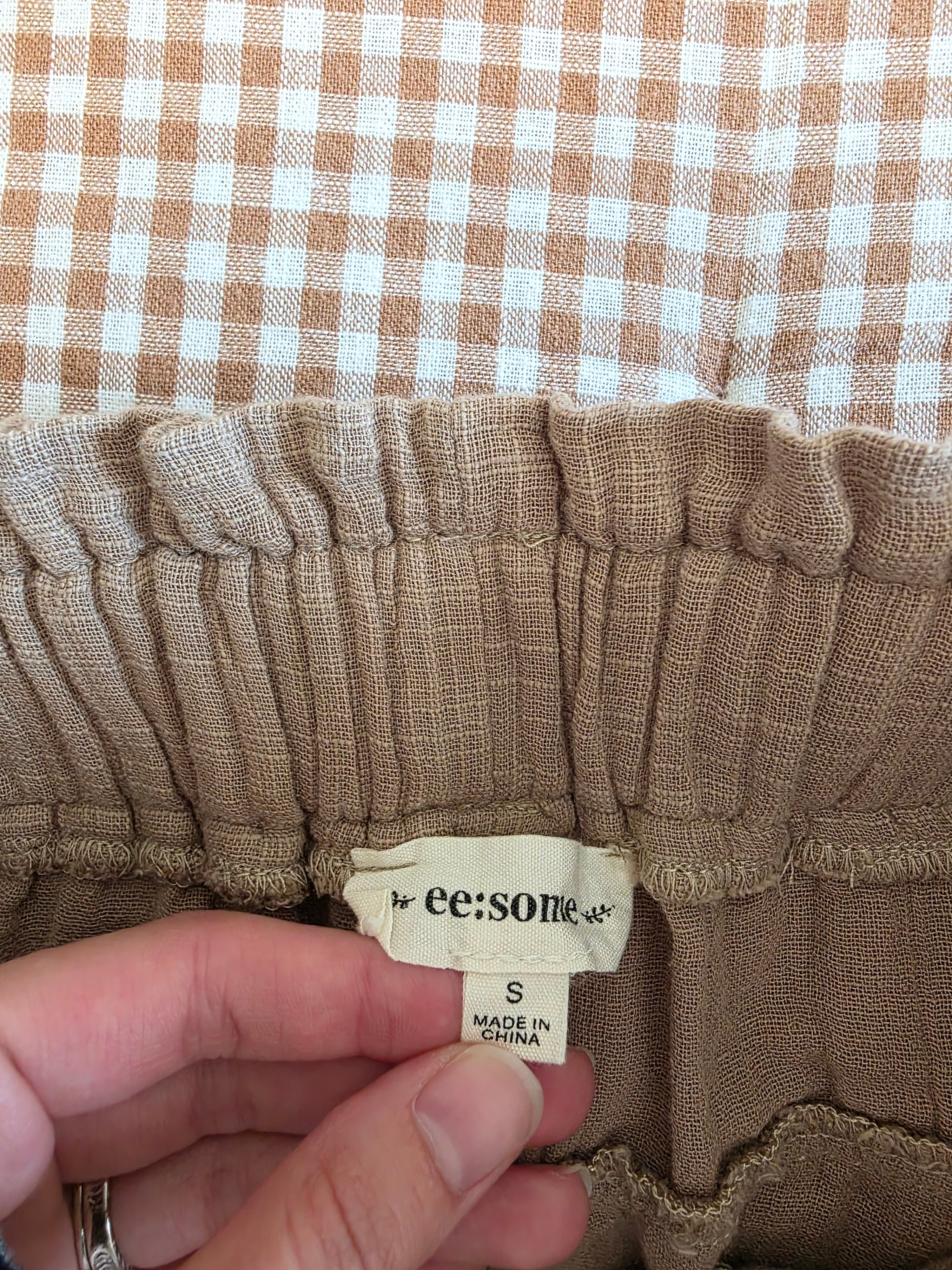 Brown Cotton Gauze Shorts (S)