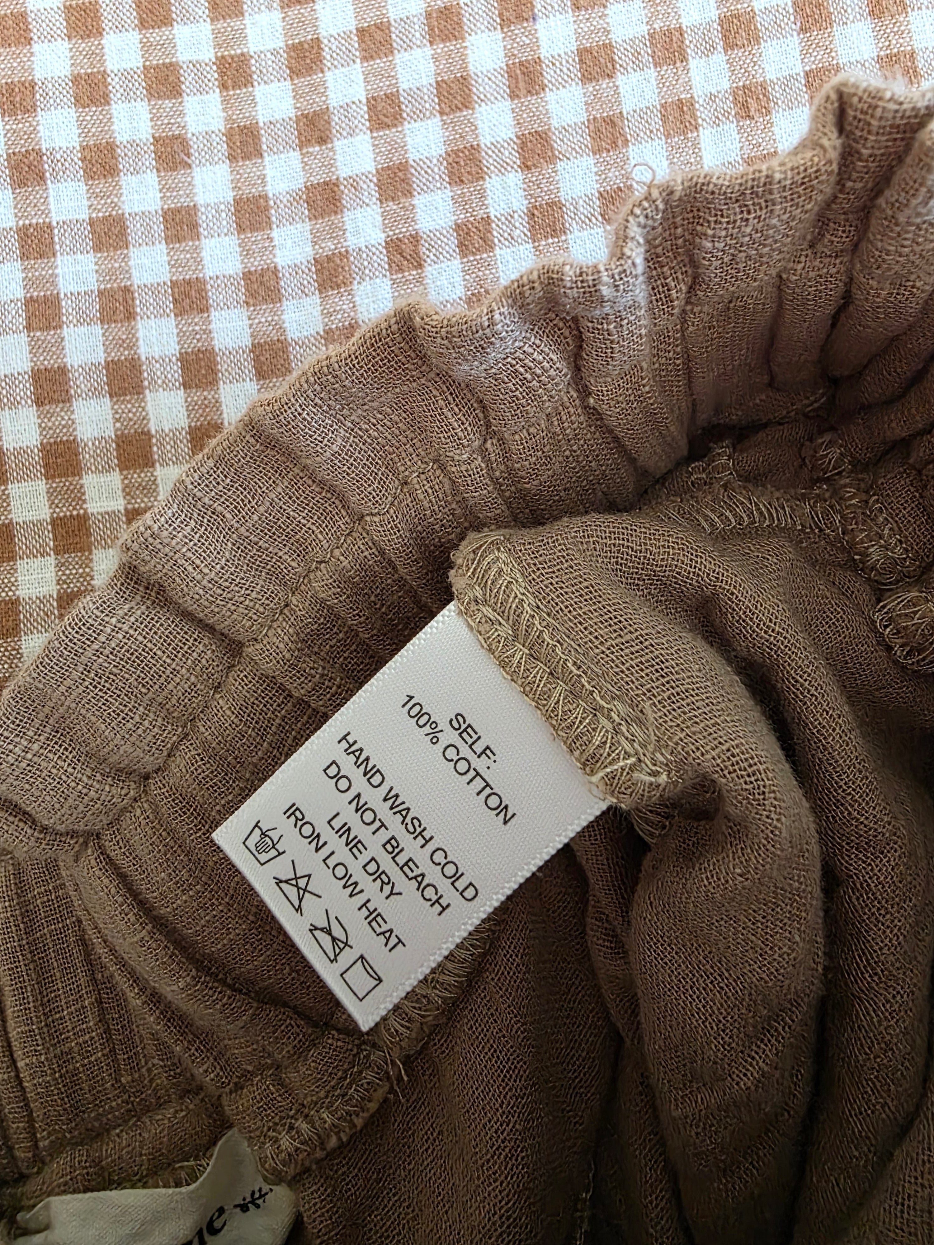 Brown Cotton Gauze Shorts (S)