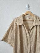 Neutral Striped Button Up Shirt (2X)