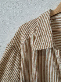 Neutral Striped Button Up Shirt (2X)