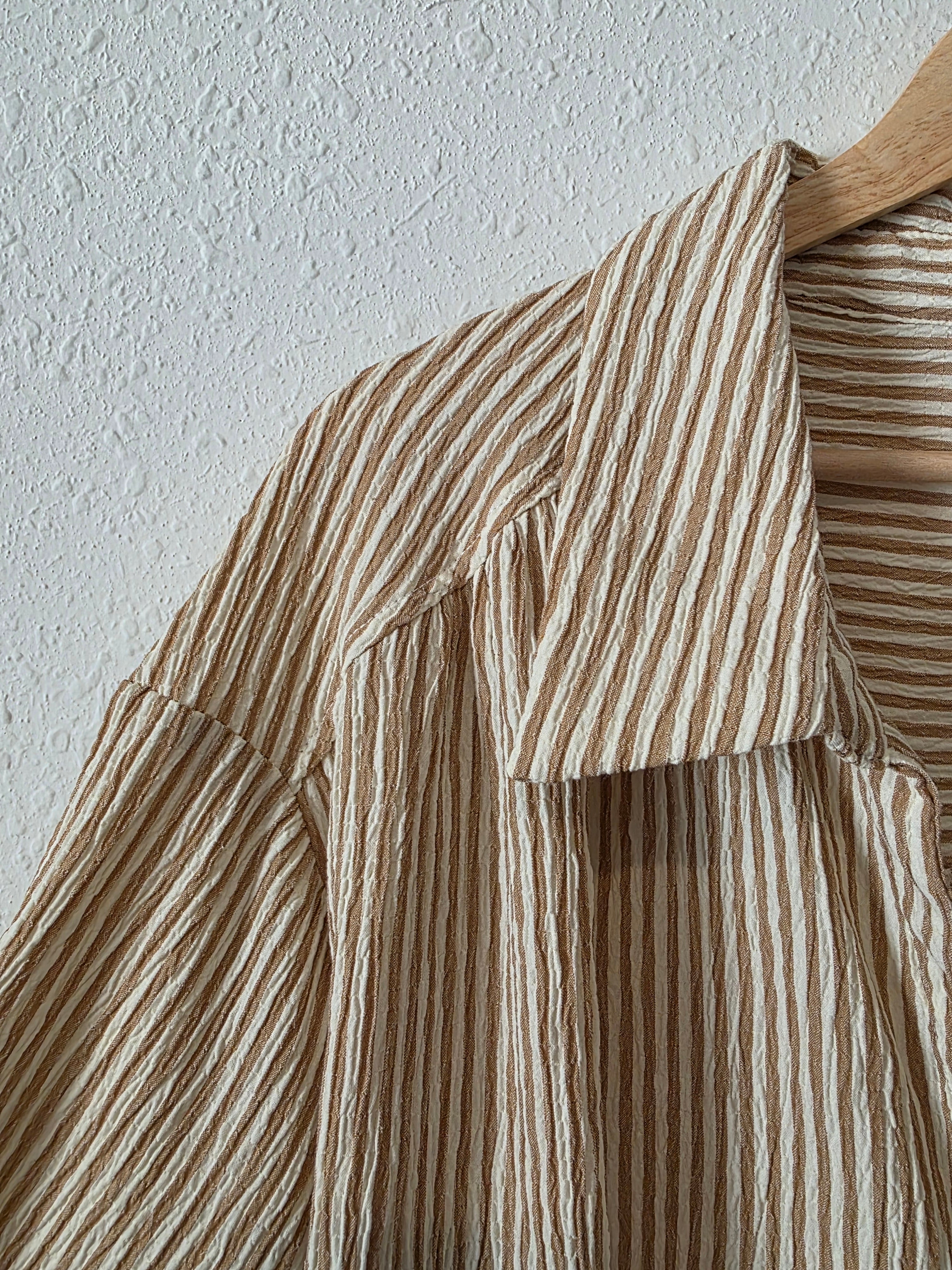 Neutral Striped Button Up Shirt (2X)
