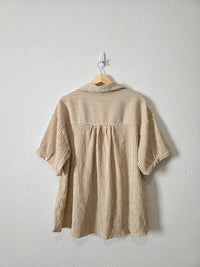 Neutral Striped Button Up Shirt (2X)