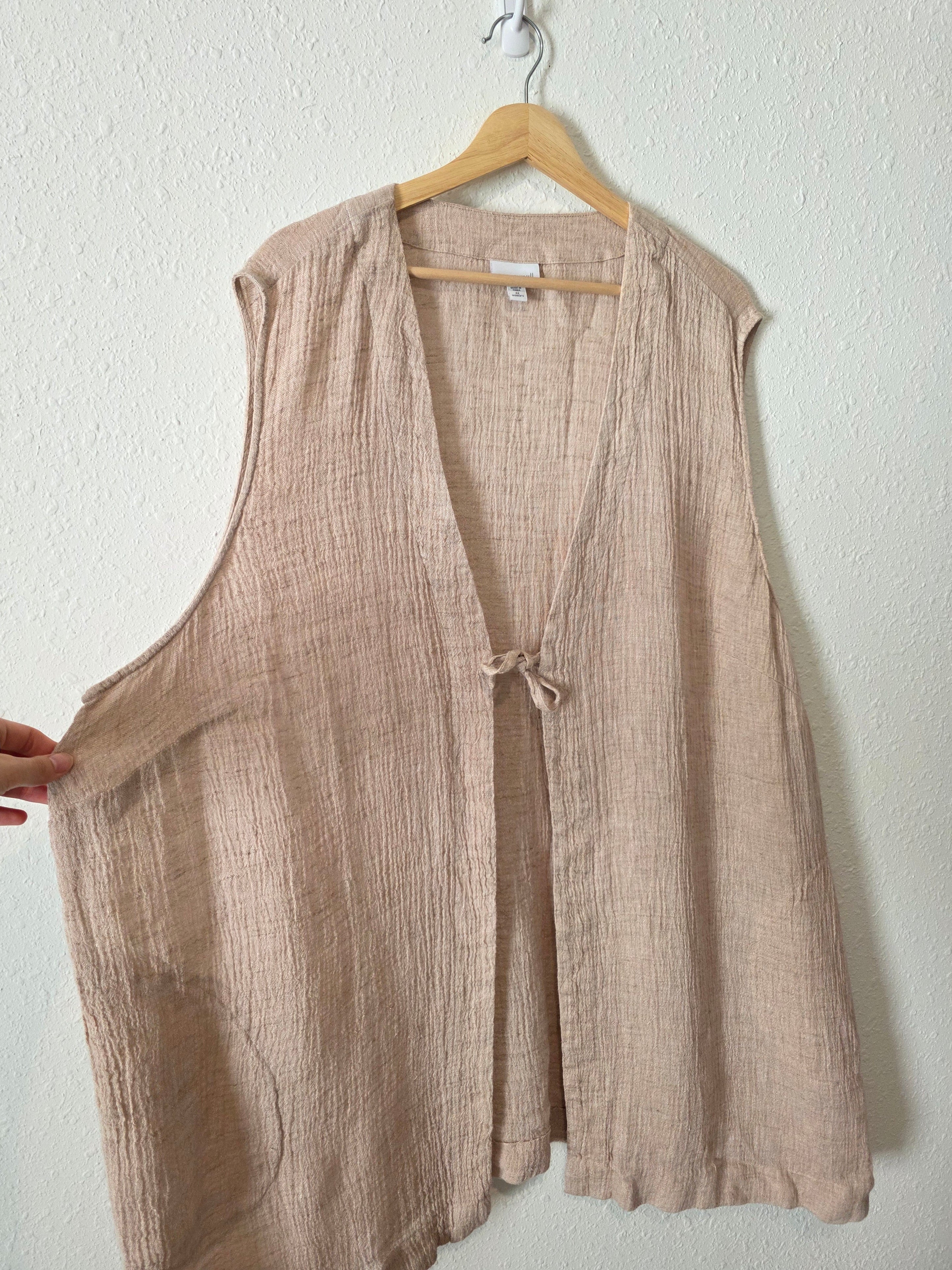 J.Jill Linen Tie Front Tunic Top (4X)