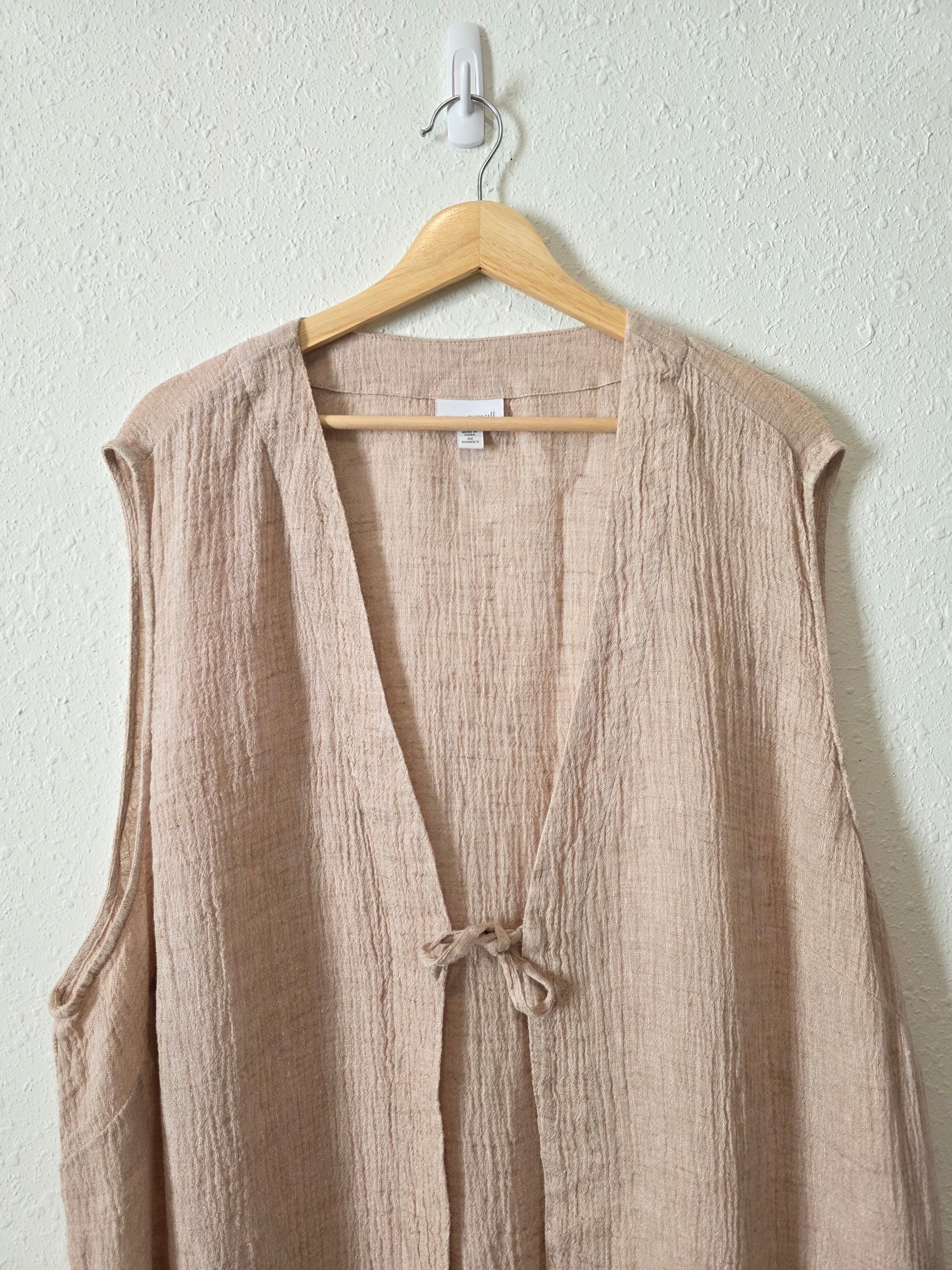 J.Jill Linen Tie Front Tunic Top (4X)
