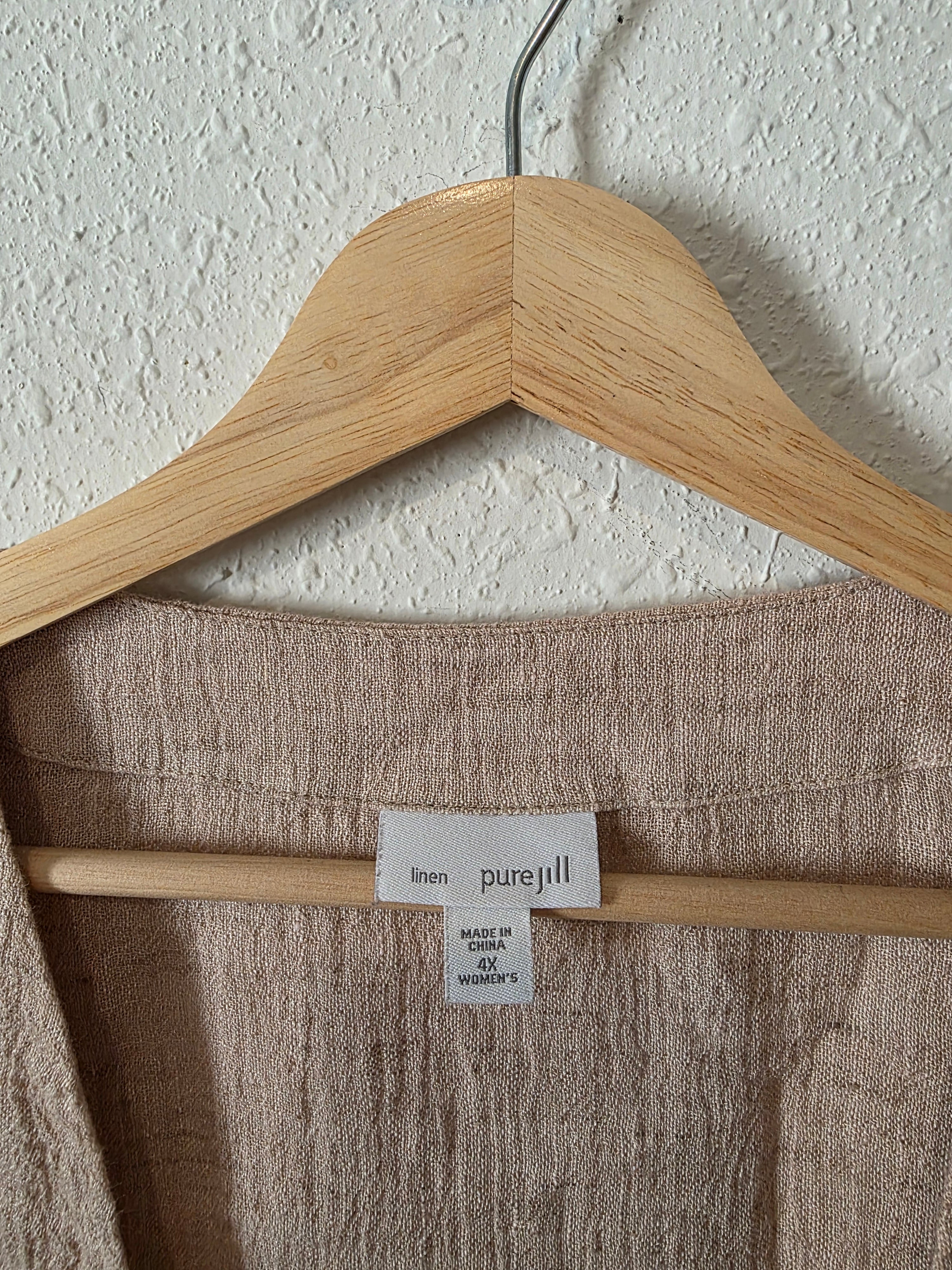 J.Jill Linen Tie Front Tunic Top (4X)