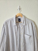 Gap Striped Linen Button Up (L tall)