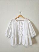 Gap Puff Sleeve Tie Front Top (XXL)