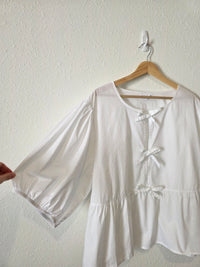 Gap Puff Sleeve Tie Front Top (XXL)