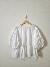 Gap Puff Sleeve Tie Front Top (XXL)