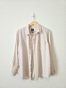 Gap Striped Linen Blend Button Up (M)