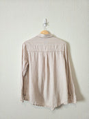 Gap Striped Linen Blend Button Up (M)