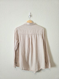 Gap Striped Linen Blend Button Up (M)
