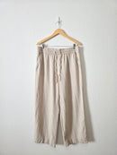 Oat Wide Leg Linen Pants (L)