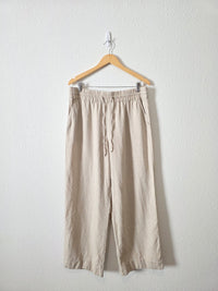 Oat Wide Leg Linen Pants (L)