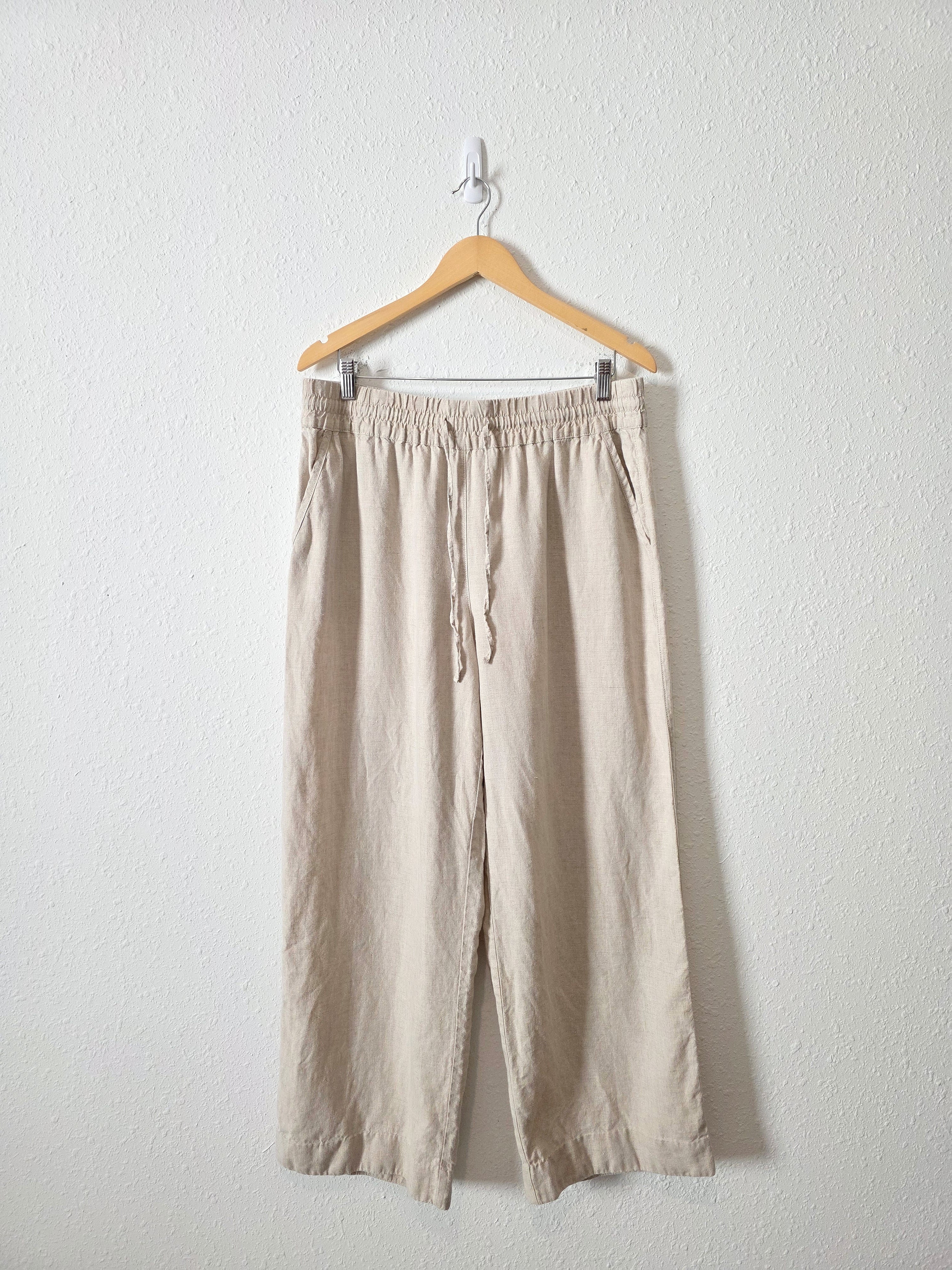 Oat Wide Leg Linen Pants (L)