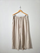 Oat Wide Leg Linen Pants (L)