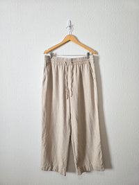 Oat Wide Leg Linen Pants (L)