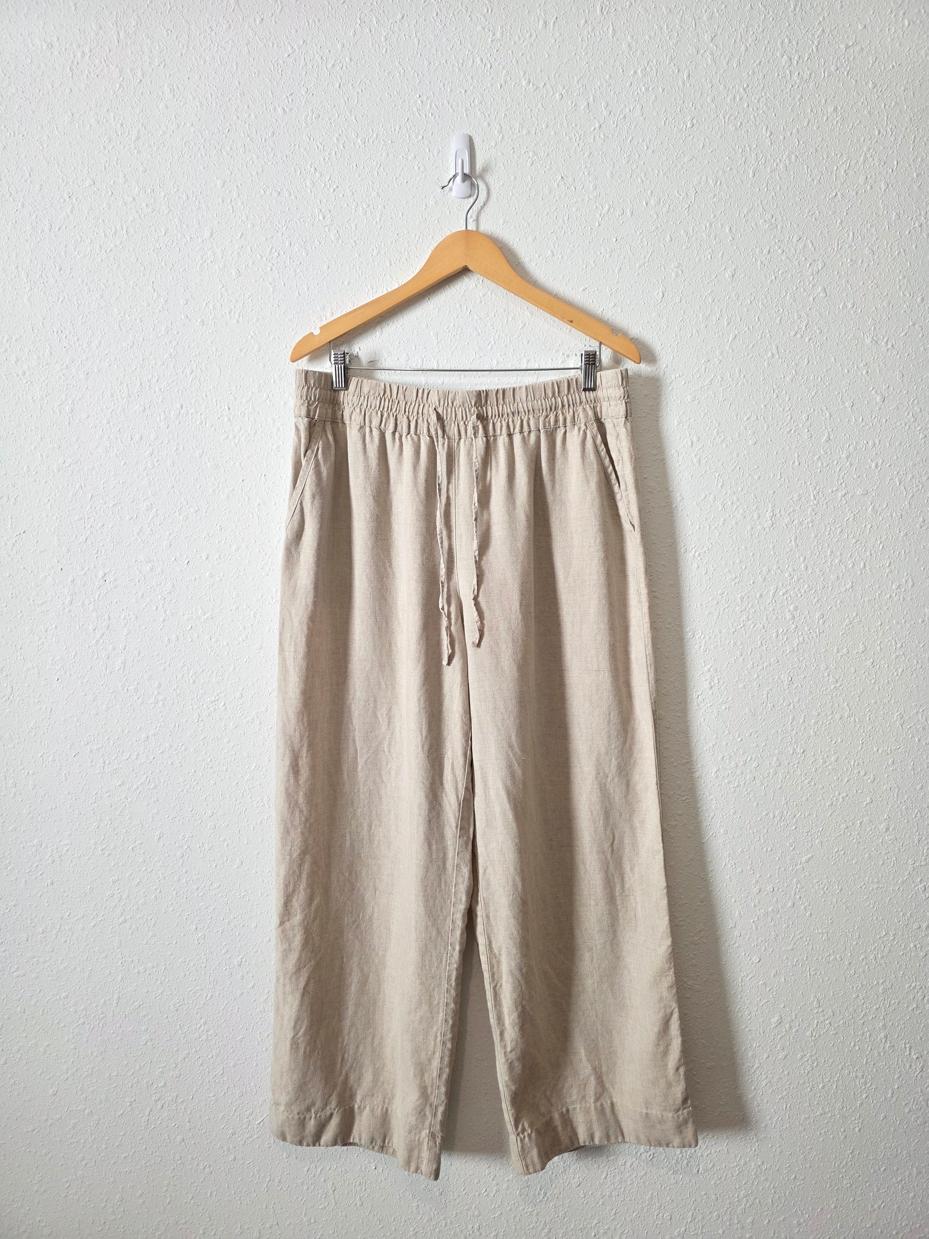 Oat Wide Leg Linen Pants (L)