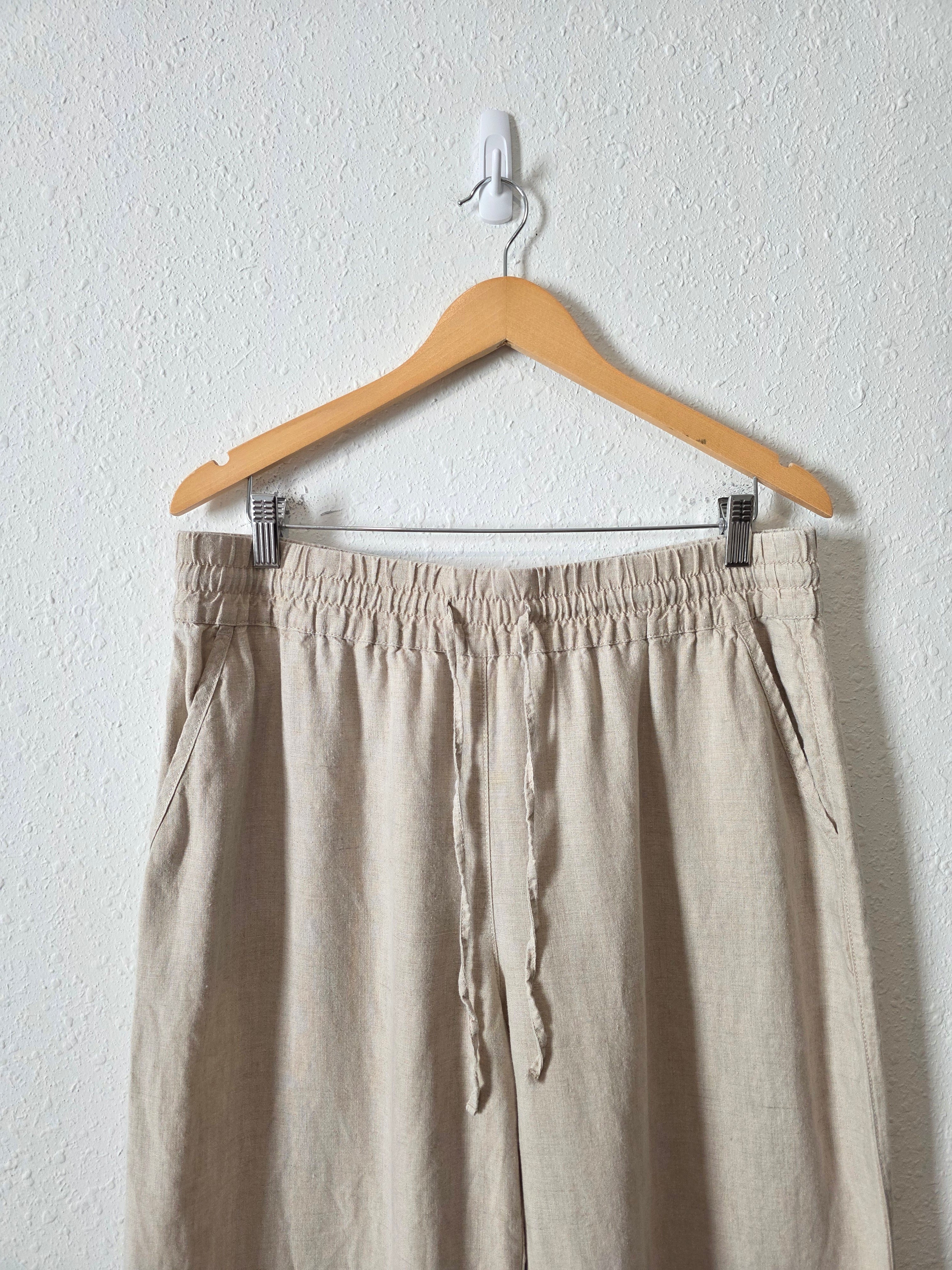 Oat Wide Leg Linen Pants (L)
