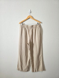 Oat Wide Leg Linen Pants (L)