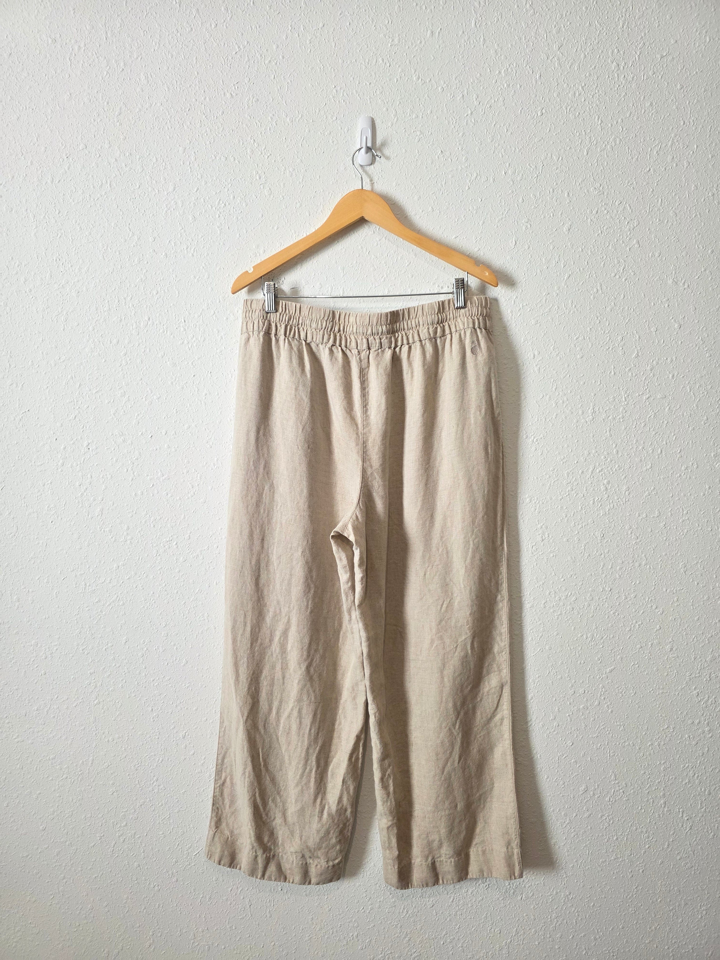 Oat Wide Leg Linen Pants (L)