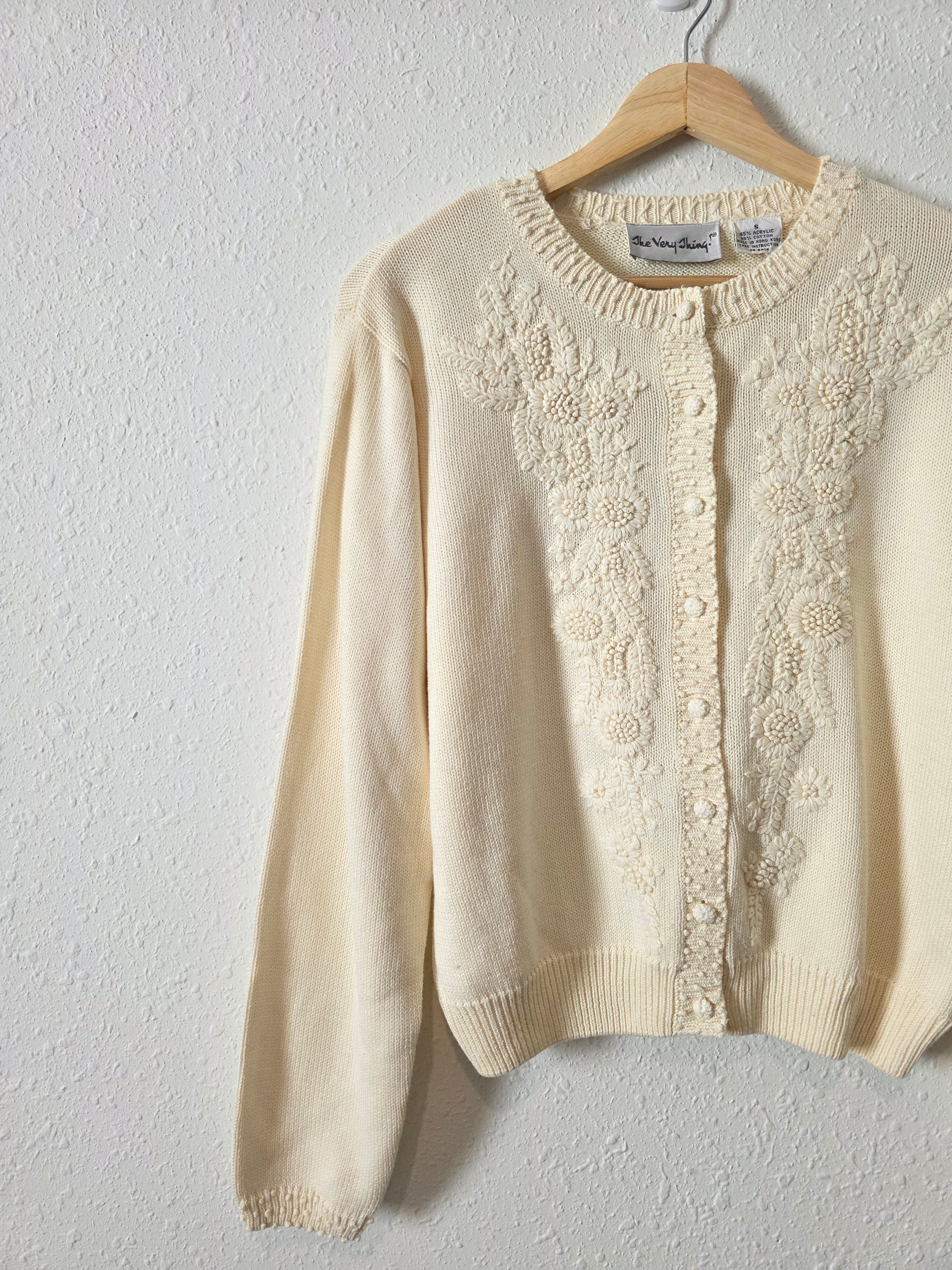 NEW Vintage Floral Embroidered Cardigan (S)