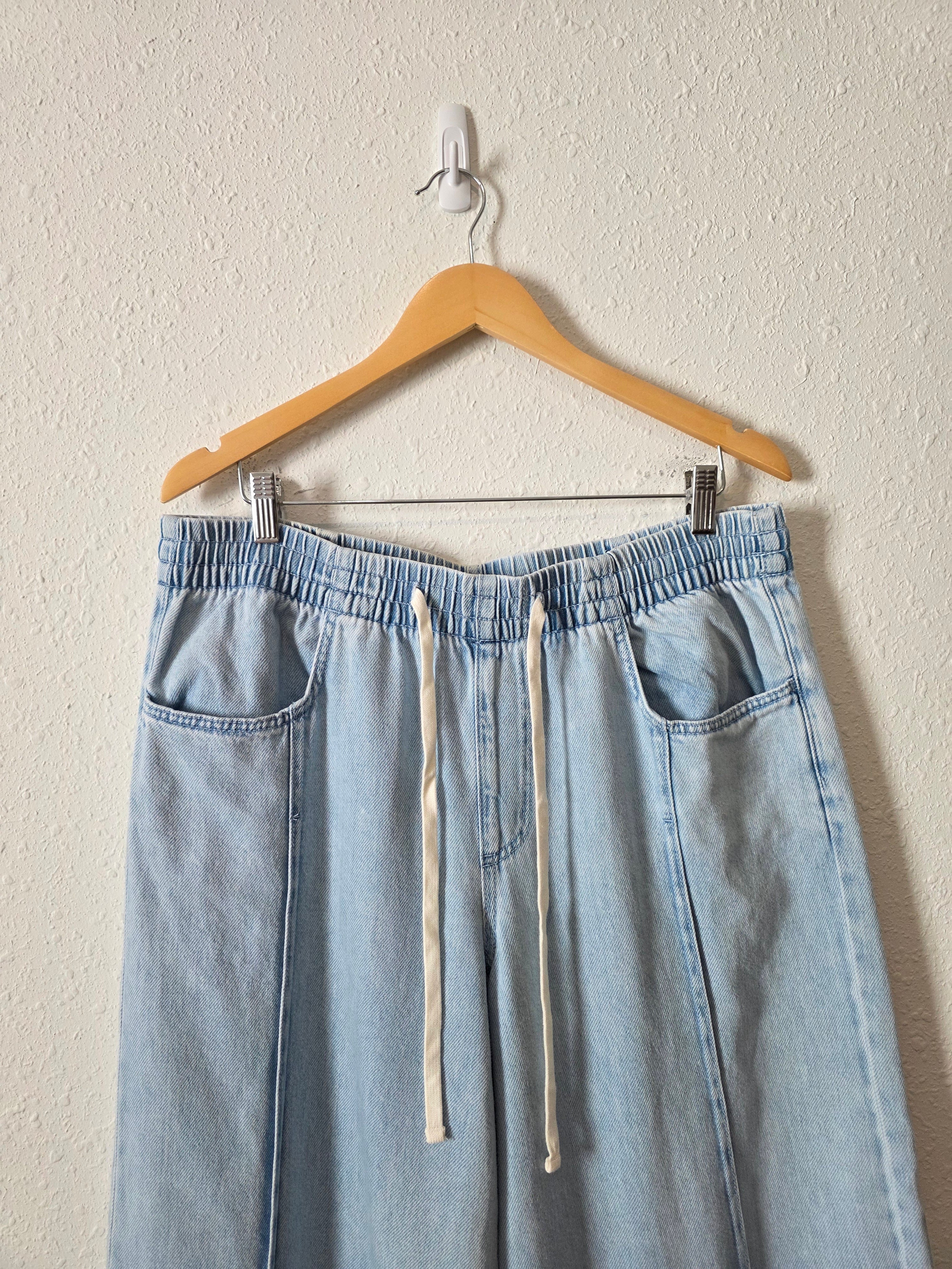 Wide Leg Drawstring Jeans (L)