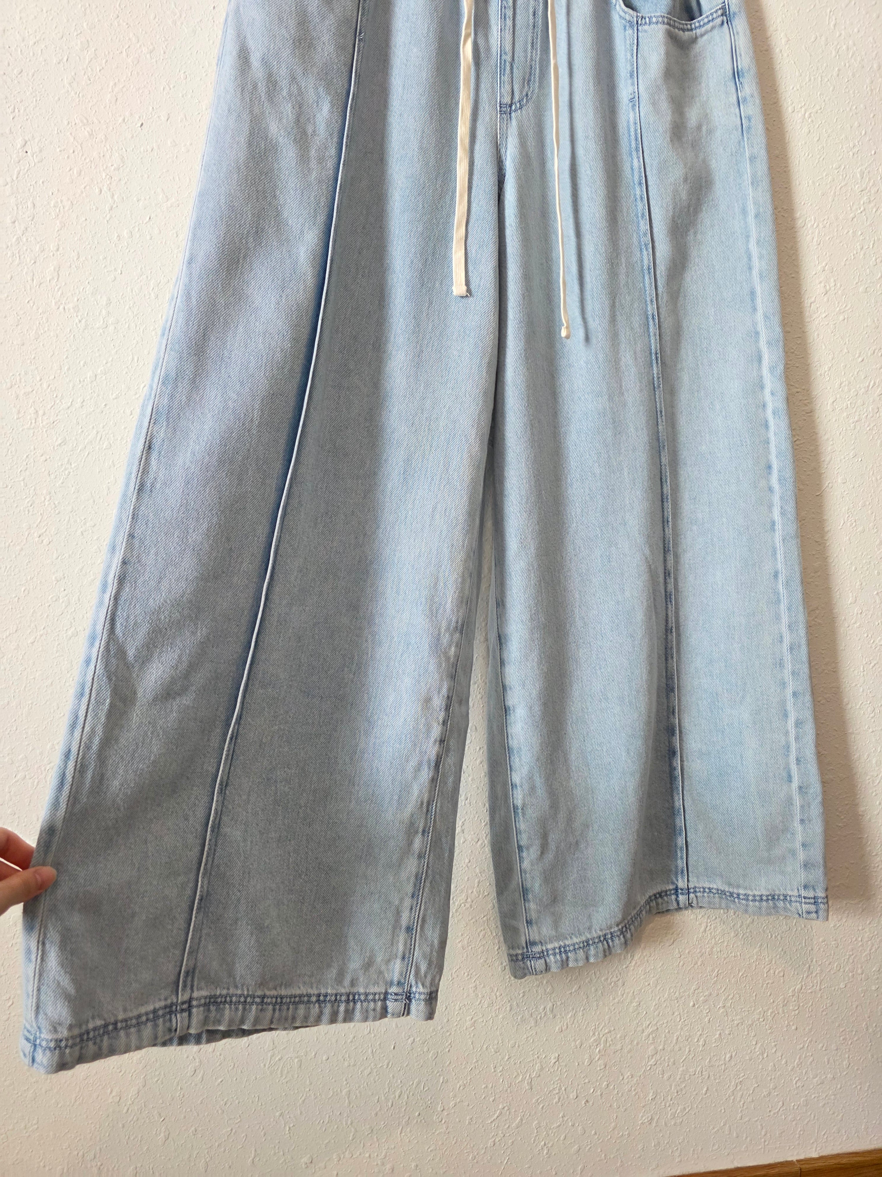 Wide Leg Drawstring Jeans (L)