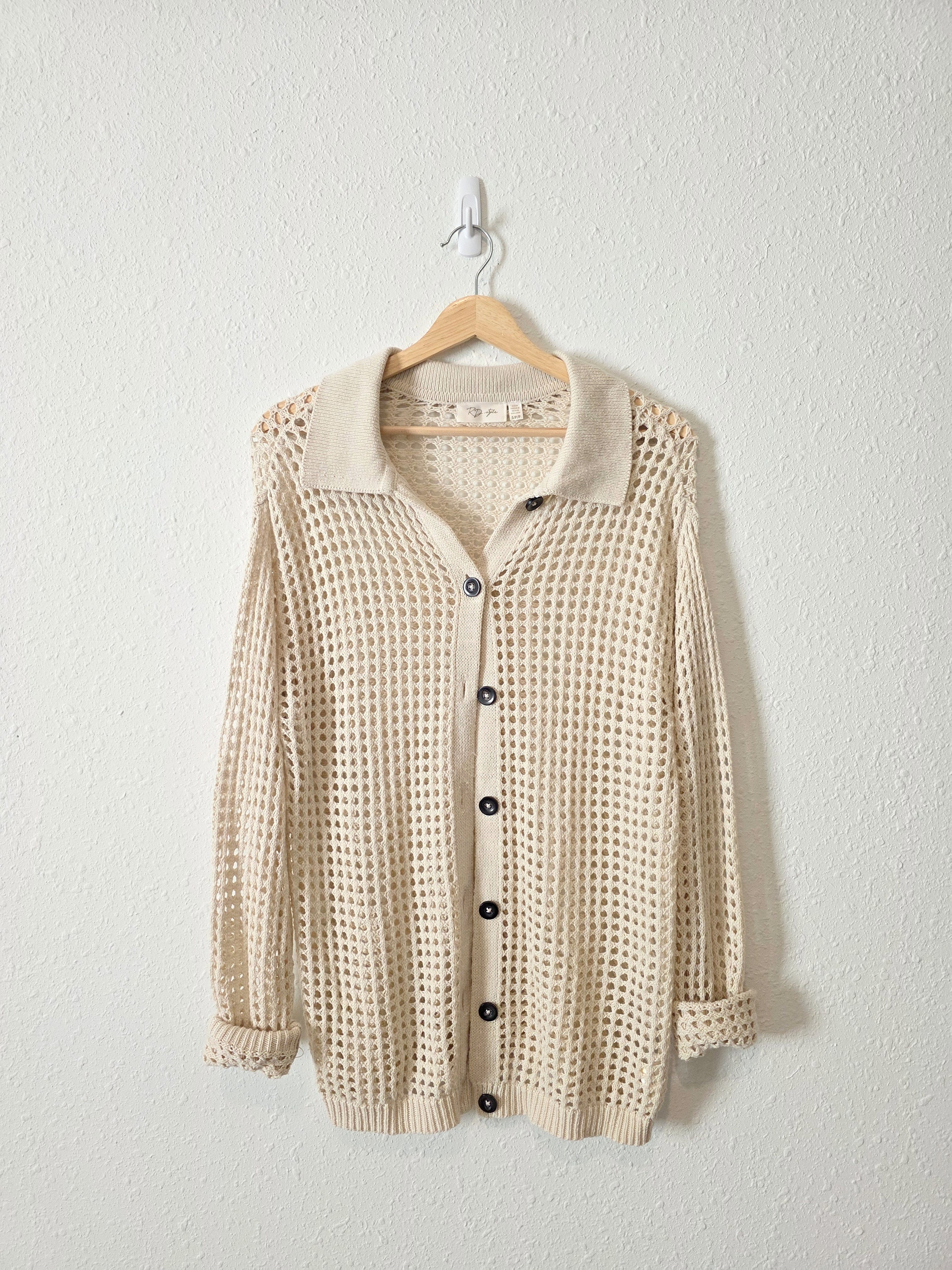 Oversized Open Knit Cardigan (S)